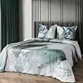 Pościel 220x200 cm z bawełny, makosatyny kolor jasnoszary, ciemno miętowy z wzorem designerskim ARTIST Eva Minge Eurofirany