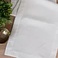 Komplet serwet 4 szt biały 30x40 cm ELIZA zdobionych srebrną błyszczącą nicią z elegancką listwą