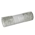 Narzuta welwetowa na fotel srebrna 70x160 cm pikowana w geometryczny wzór metodą hot press DIMON Eurofirany