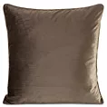 Poszewka na poduszkę 45x45 cm welwetowa o delikatnym połysku z ozdobną lamówką ciemnobrązowa GAJA 2 Eurofirany