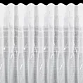 Dekoracja okienna biało, srebrzysta z etaminy zdobiona subtelnym srebrnym wzorem 140x270 cm taśma ARLENA Eurofirany