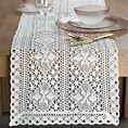 Bieżnik na stół 40x140 cm biały ażurowy MARY w stylu boho Eurofirany