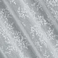 Zasłona szaro, biała w klasyczny wzór kwiatowy 140x250 cm przelotka AMBER Eurofirany