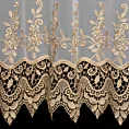 Tkanina firanowa z matowej markizety zdobiona aplikacją i haftem, Eurofirany