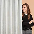 Zasłona biało, szampańska welwetowa z przecieranym błyszczącym nadrukiem 135x270 cm taśma - AVENA Eurofirany