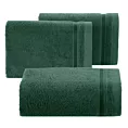 Ręcznik kąpielowy 50x90 cm bawełniany kolor ciemnozielony z bordiurą w paski 500 g/m2 ABBIE Eurofirany