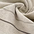 Ręcznik kąpielowy 50x90 cm bawełniany kolor beżowy z kontrastującymi paseczkami 500 g/m2 SUZI Eurofirany