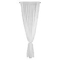 Firana biała z szyfonu zdobiona falbanami po bokach w zestawie ozdobny troczek 140x270 cm taśma LUISA Eurofirany