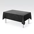 Obrus szyty czarny z miękkiej tkaniny welwetowej z efektem kreszowania, wykończona obciążnikiem