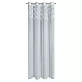 Firana biała z ozdobnym pasem żakardowych liści w górnej części 140x250 cm przelotka ANET Eurofirany
