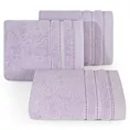 Ręcznik do rąk 50x90 cm bawełniany kolor liliowy z ozdobnym stebnowaniem 500 g/m2 POLA Eurofirany
