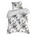 Pościel 140x200 cm bawełniana kolor biały, stalowy z wzorem dużych kwiatów SPRING 39 Eurofirany