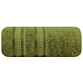 Ręcznik kąpielowy 50x90 cm bambusowy kolor oliwkowy zdobiony bordiurą w pasy 500 g/m2 MILA Eurofirany