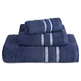 Ręcznik do rąk 30x50 cm bawełniany kolor granatowy w kontrastujące pasy 500 g/m2 DINA Eurofirany