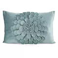 Poszewka na poduszkę 30 x 50 cm z welwetu kolor miętowy zdobiona kwiatem 3D FLORES 2 Eurofirany