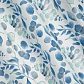 Zasłona biała w niebieskie liście 140x250 cm przelotka ROSALI Eurofirany