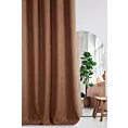 Zasłona szyta na taśmie fala brązowa z tkaniny typu bukla o grubym splocie