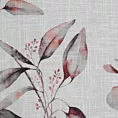 Tkanina firanowa etamina z botanicznym nadrukiem zakończona szwem obciążającym Eurofirany