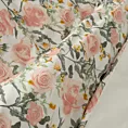 Pościel 220x200 cm bawełniana kolor kremowy, jasnopomarańczowy w kwiaty róży SONIA 30 Eurofirany