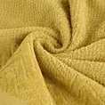 Ręcznik kąpielowy 50x90 cm bawełniany kolor musztardowy o ryżowej strukturze z welwetową bordiurą 500 g/m2 LOREN Eurofirany