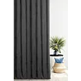 Zasłona szyta na taśmie fala grafitowa z miękkiej matowej tkaniny szenilowej o naturalnym splocie