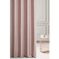 Zasłona szyta na flexach pudrowo różowa z miękkiej tkaniny o naturalnym splocie w stylu ekologicznym