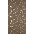 Zasłona brązowo, złocista zdobiona nadrukiem marmurku 140x250 cm przelotka LANI Eurofirany