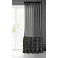 Firana czarna z falbanami 140x250 cm taśma DOLLY DIVA LINE Eurofirany