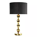 Lampa stołowa do salonu czarno, złota CELIA z matowym abażurem Eurofirany