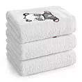 Ręcznik kąpielowy dziecięcy 100x100 cm bawełniany kolor biały z kapturem  i aplikacją pandy 400 g/m2 BABY 73 Eurofirany