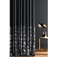 Zasłona szyta na taśmie fala czarno szampańska z welwetowej tkaniny z błyszczącym nadrukiem od dołu