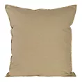 Poszewka na poduszkę 45x45 cm bawełniana z dodatkiem lnu obszyta złotą nicią beżowa LEN Eurofirany
