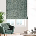 Roleta rzymska miętowo szampańska z tkaniny welwetowej z nadrukiem