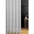 Firana szyta na taśmie 8 cm biało srebrna z tkaniny typu BATYST z delikatnie połyskującym, geometrycznym nadrukiem na całości tkaniny, wykończona obciążnikiem
