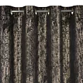 Zasłona czarna z tkaniny welwetowej zdobiona złotym przecieranym nadrukiem złote przelotki - DARA Eurofirany