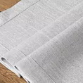 Obrus srebrny 145x280 cm z tkaniny przypominającej płótno STELLA 2 z podwójną listwą na brzegach