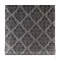 Roleta rzymska grafitowa tkanina w ornamentowy wzór, z dodatkiem połyskującej nici