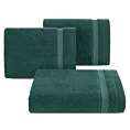 Ręcznik do rąk 30x50 cm bawełniany kolor ciemnozielony zero twist z bordiurą w paski 400 g/m2 RIKI Eurofirany