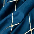 Zasłona granatowo, złota haftowana w duże karo z tkaniny welwetowej 140x250 przelotka MARGO Pierre Cardin Eurofirany