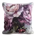 Poszewka na poduszkę 45x45 cm welwetowa różowo, fioletowa z roślinnym nadrukiem VELVET 212 Eurofirany