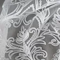 Firana szyta na taśmie 8 cm biała z matowej, delikatnej tkaniny ADEN haftowanej, ornamentowy wzór