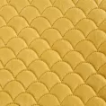 Narzuta welwetowa musztardowa 220x240 cm pikowana metodą hot press z motywem rybiej łuski ARIEL EUROFIRANY CLASSIC