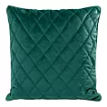 Poduszka 50 x 50 cm ciemnoturkusowa pikowana we wzór karo z ozdobną wypustką na brzegach VELVET 28 Eurofirany