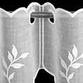 Tkanina firanowa zazdrostka zdobiona haftem w listeczki Eurofirany