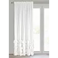 Zasłona biała zdobiona falbanami i lśniącymi akcentami z welwetu 140x250 cm taśma CARLI Eurofirany