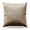 Poszewka szyta srebrno złocista z miękkiej tkaniny o strukturze weluru z połyskliwym nadrukiem