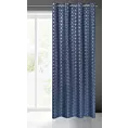 Zasłona granatowo, srebrna ze srebrnym geometrycznym wzorem 140x250 cm przelotka CUBE Eurofirany