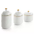 Komplet 3 szt. pojemników z glinki ceramicznej na kawę, herbatę, cukier OLIVIA Eurofirany