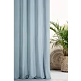 Zasłona szyta na taśmie fala błękitna z miękkiej półmatowej tkaniny welwetowej