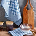 Komplet ściereczek kuchennych 2szt 50x70 cm bawełniany kolor niebieski zdobionych motywem szachownicy 200 g/m2 MAURO Eurofirany